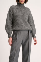 COCCOLO GREY CHUNKY ALPACA LUREX PULLOVER