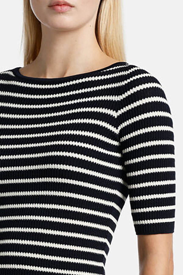 COLINO DARK BLUE STRIPED PULLOVER