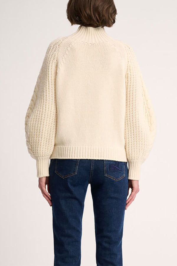 COMITATO CREAM MOCK NECK PULLOVER