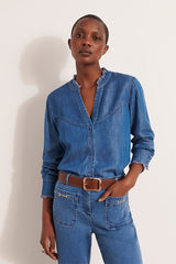 CONFIDENTIAL EMBROIDERED COLLAR SHIRT