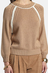 CONQUISTA CAMEL RAGLAN SWEATER