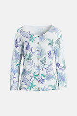 CORNETTO VIOLET PAISLEY PRINT CARDIGAN