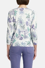 CORNETTO VIOLET PAISLEY PRINT CARDIGAN