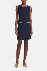 CORRIERA BLUE HONEYCOMB-KNIT MINIDRESS