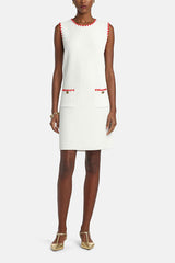 CORRIERA CREAM HONEYCOMB-KNIT MINIDRESS