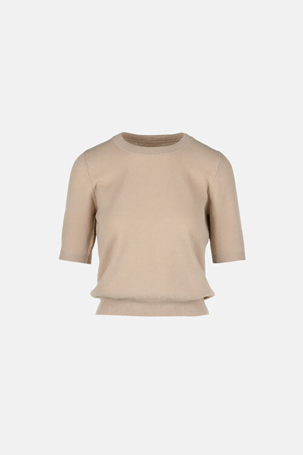 CORVINA BEIGE KNIT T-SHIRT