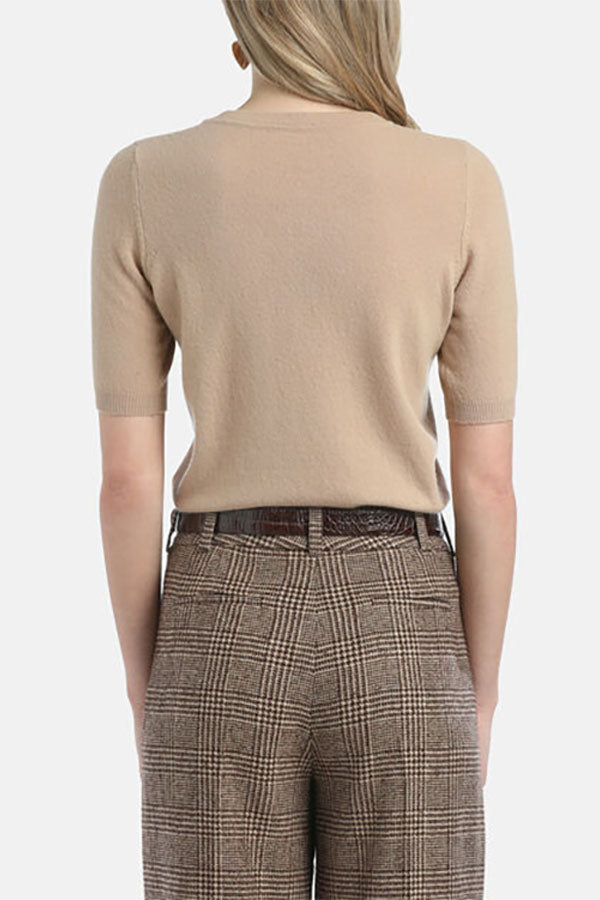 CORVINA BEIGE KNIT T-SHIRT