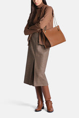 CREMINA BROWN RIBBED HOOD KNIT VEST