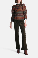 CREMONA GREEN JACQUARD KNIT SWEATER