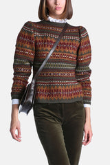 CREMONA GREEN JACQUARD KNIT SWEATER