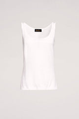 CUNICOLO B OFF-WHITE LINEN-BLEND TANK TOP