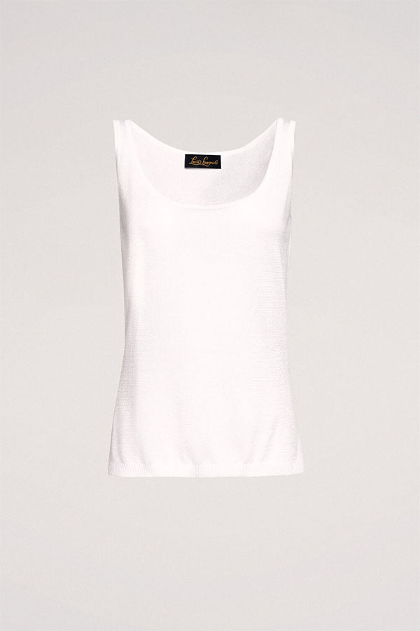 CUNICOLO C WHITE LINEN-BLEND TOP