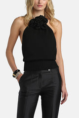 CUPIDO BLACK EMBELLISHED TOP