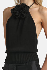 CUPIDO BLACK EMBELLISHED TOP