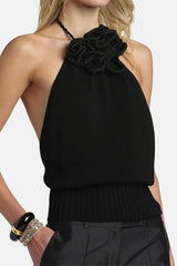 CUPIDO BLACK EMBELLISHED TOP