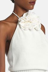 CUPIDO CREAM EMBELLISHED TOP