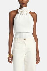 CUPIDO CREAM EMBELLISHED TOP