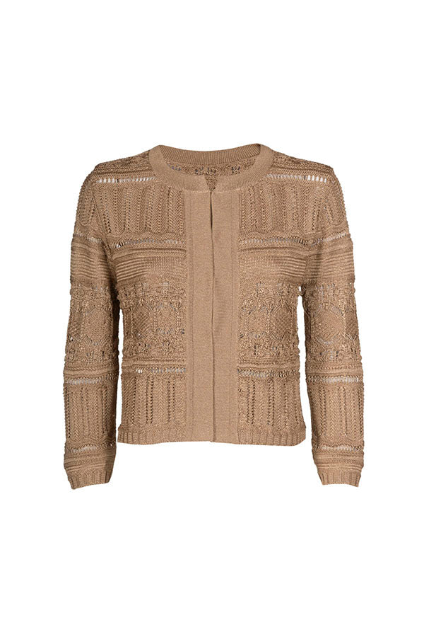 CANALETTA CAMEL AJOUR CARDIGAN