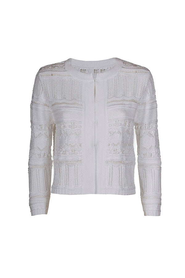 CANALETTA WHITE AJOUR CARDIGAN