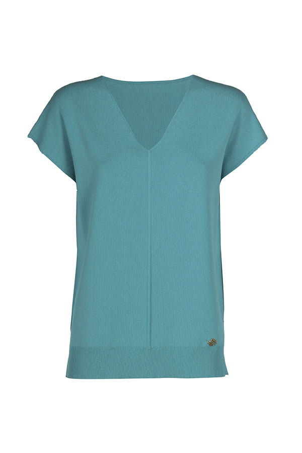 CARACALLA TURQUOISE OPEN BACK PULLOVER