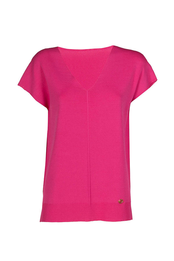 CARACALLA FUSCHIA OPEN BACK PULLOVER
