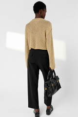 ALIETTE BLACK FLUID 7/8 TROUSERS
