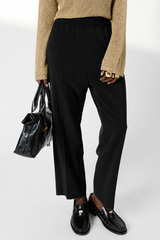 ALIETTE BLACK FLUID 7/8 TROUSERS