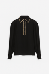 ASTRID BLACK GOLDEN PEARLS SHIRT