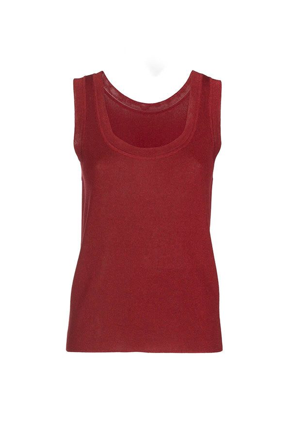 CILINDRICA BURGUNDY VISCOSE -BLEND KNIT TOP