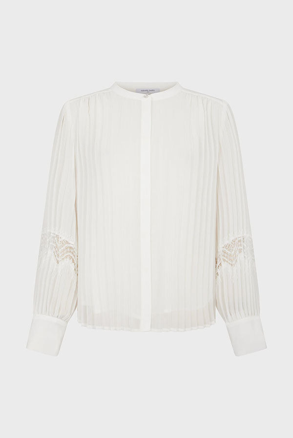 BELLINE PLEATED LACE TOP