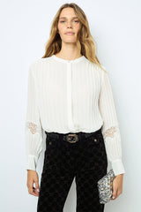 BELLINE PLEATED LACE TOP