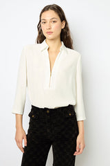 BRANDA ZIPPERED SOFT BLOUSE