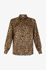 BRIONY SATIN LEOPARD PRINT SHIRT