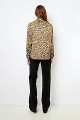 BRIONY SATIN LEOPARD PRINT SHIRT