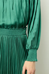 BABETH PLEATED SATIN BLOUSE