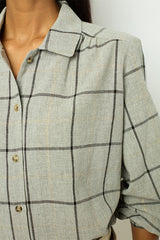 BELLE LUREX PLAID BLOUSE