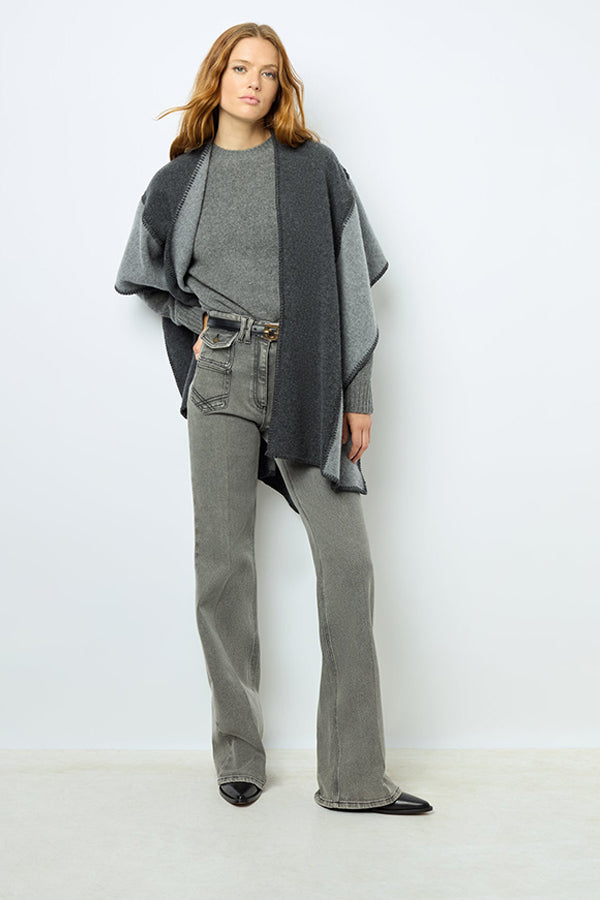 DAMIANE TWO TONE PONCHO