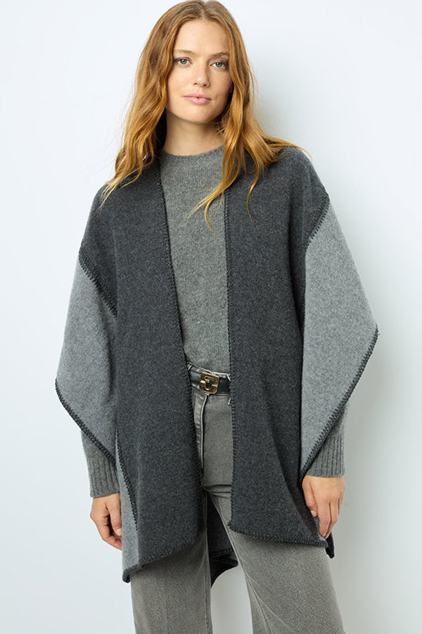 DAMIANE TWO TONE PONCHO