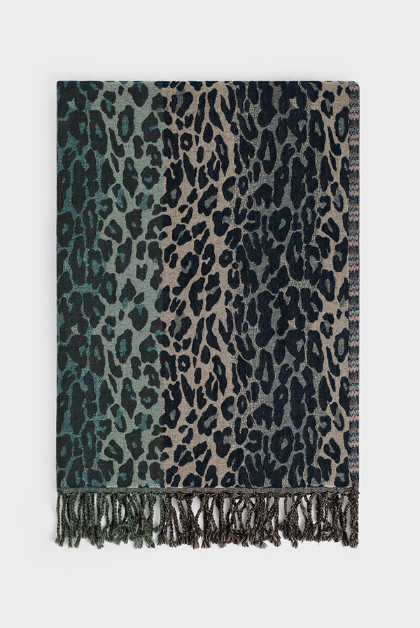 DOLLY LEOPARD WOOL SCARF