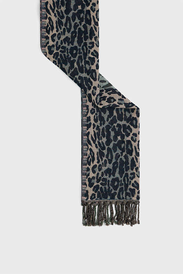 DOLLY LEOPARD WOOL SCARF