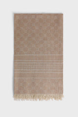 DOMITILLE BEIGE COTTON MODAL MONOGRAM SCARF