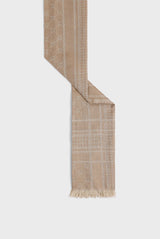 DOMITILLE BEIGE COTTON MODAL MONOGRAM SCARF