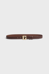 LE LAUREN BROWN LEATHER SIGNATURE BELT