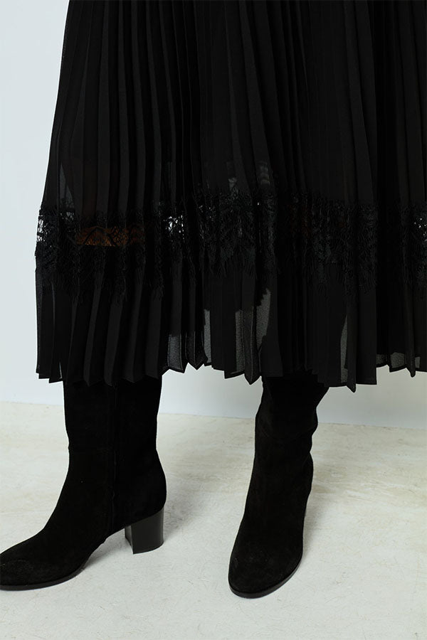 CLODIE PLEATED LACE SKIRT