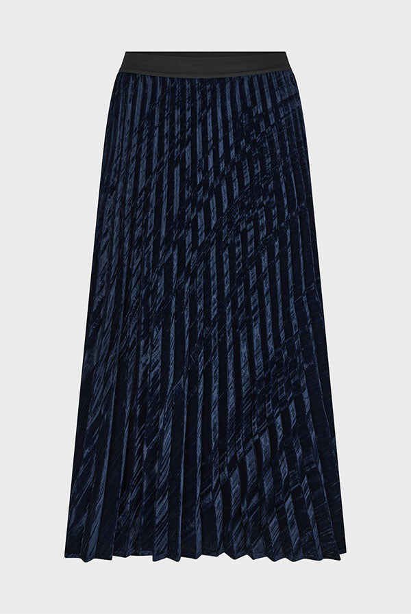 CAROLINE PLEATED VELVET SKIRT