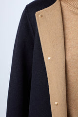 LAREEN REVERSIBLE FINE WOOL FABRIC COAT