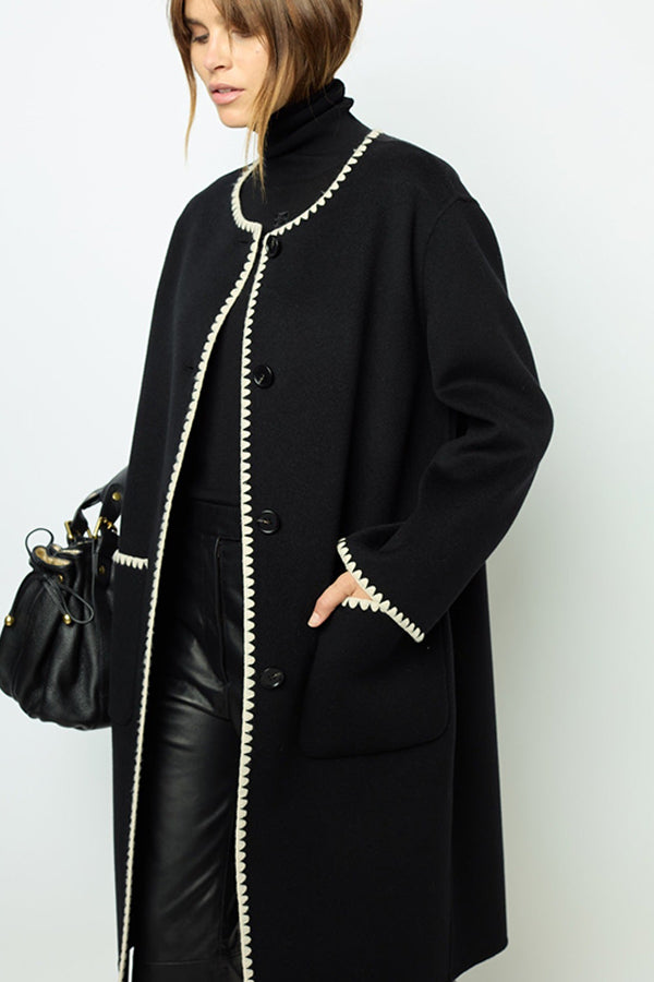 LILIA TWO TONE MID LENGTH COAT