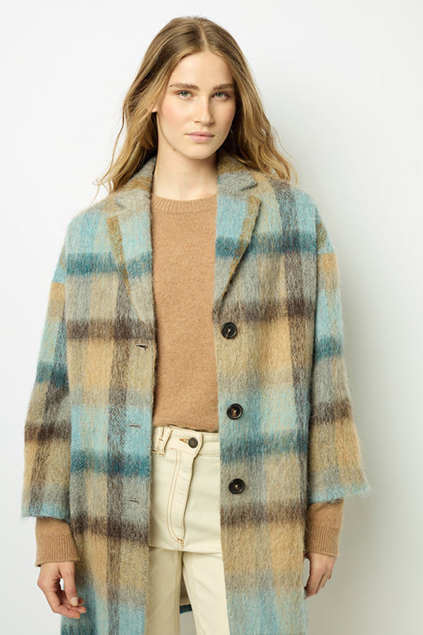 LEONILLE WIDE CHECK COAT