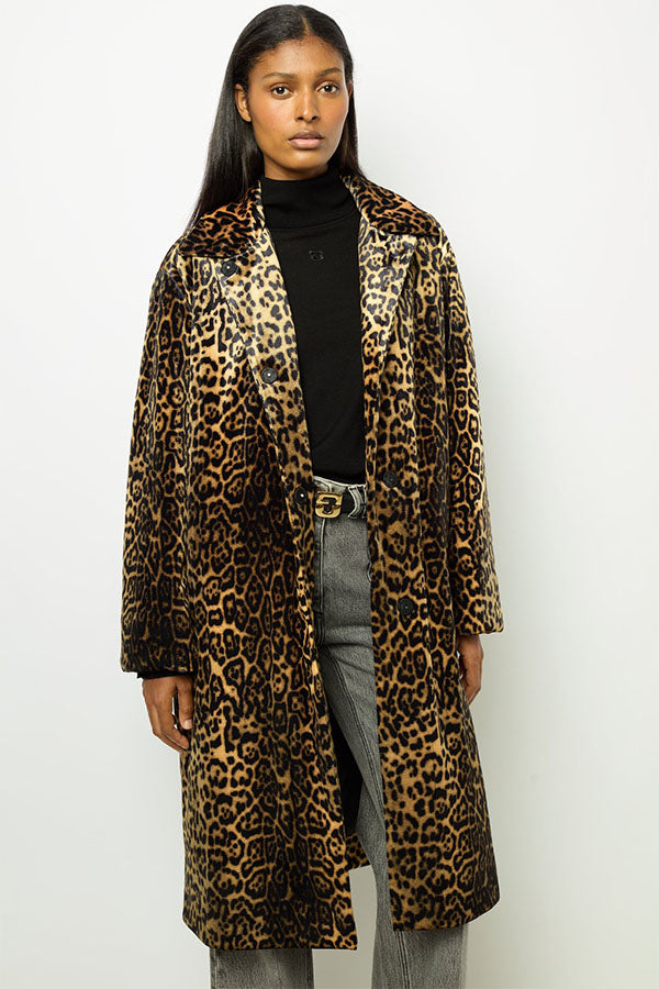 LEUNDA LEOPARD VELVET COAT