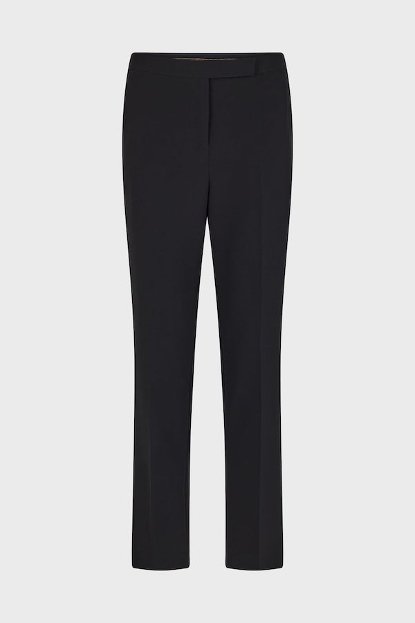 NEA BLACK ELASTICATED SLIM TROUSERS